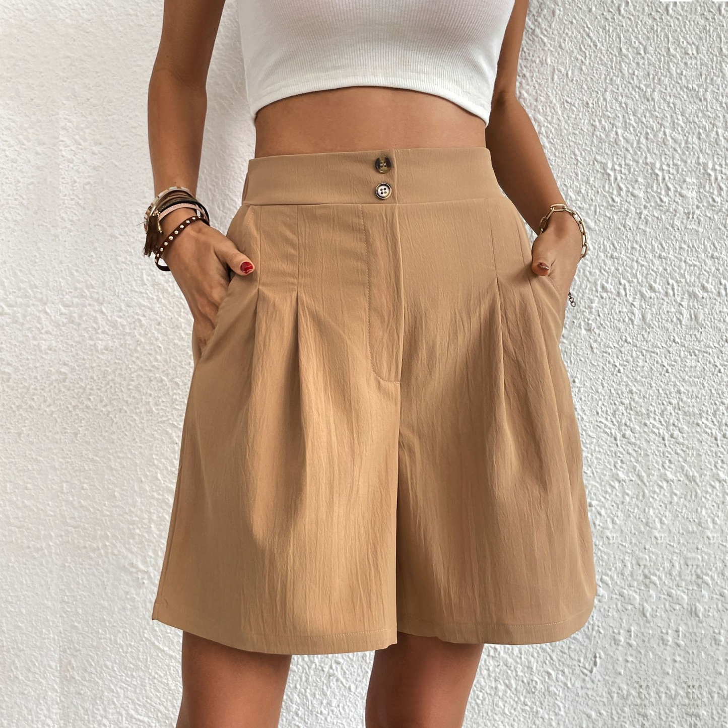 Ursula | Stylische Plissierte High-Waist-Shorts