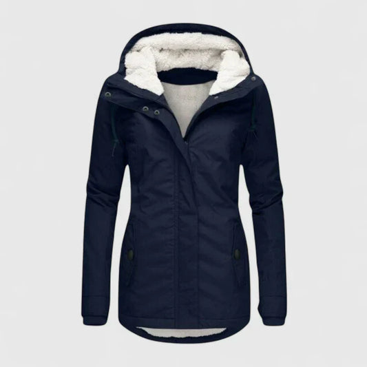 Julia | Damen Winter Parka Jacke mit Fleece-Futter und Kapuze