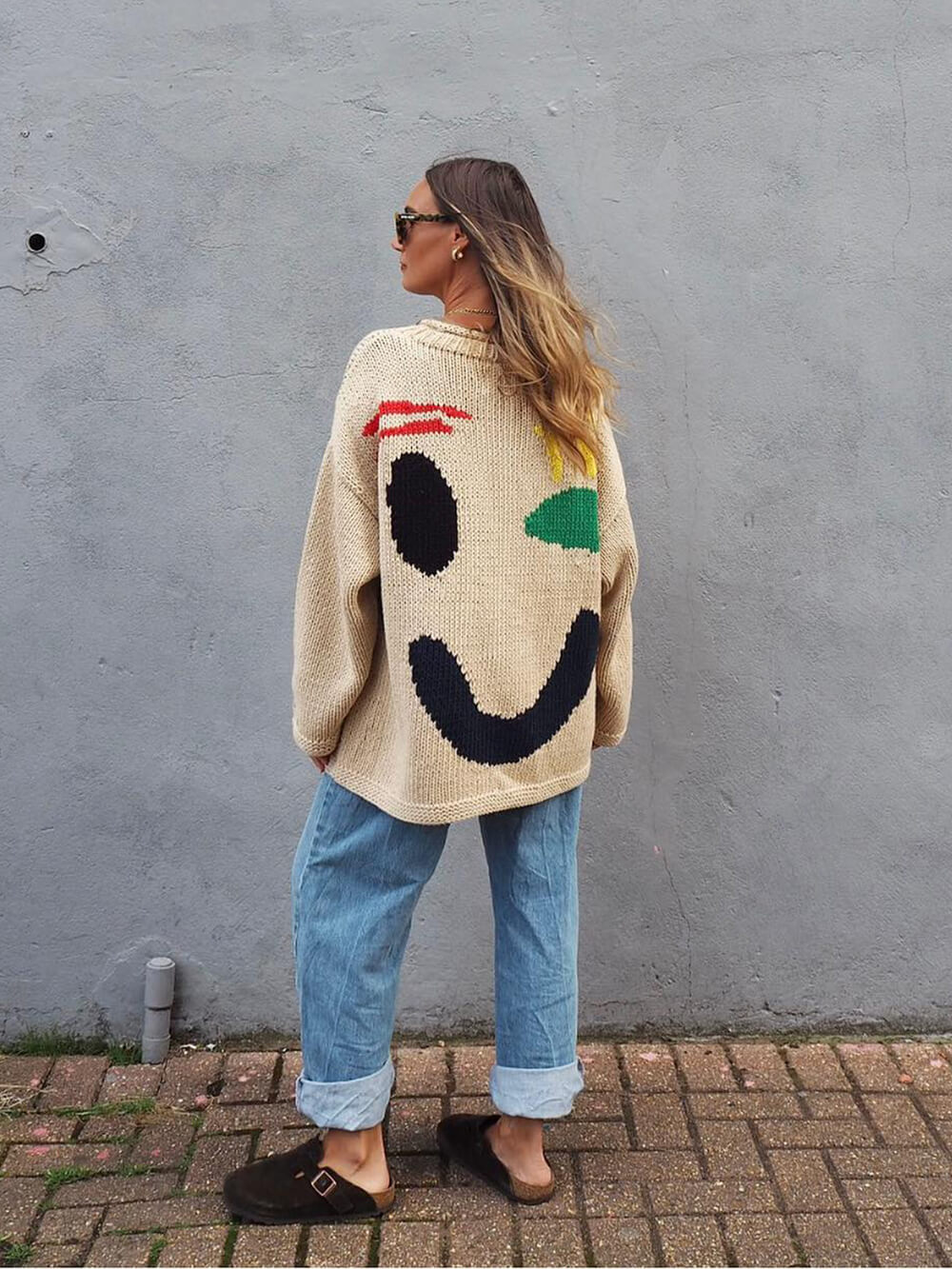 Andrea | Damen Winter Casual Pullover mit Smile-Print
