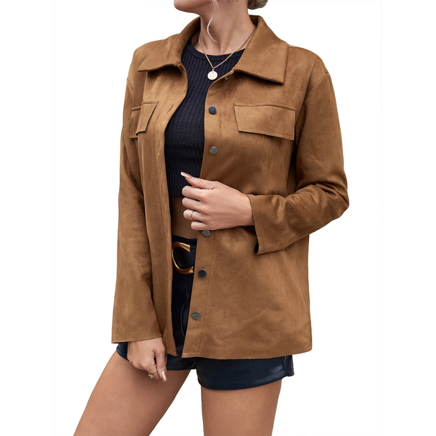 Beatrice | Elegante Wildlederjacke mit Knöpfen