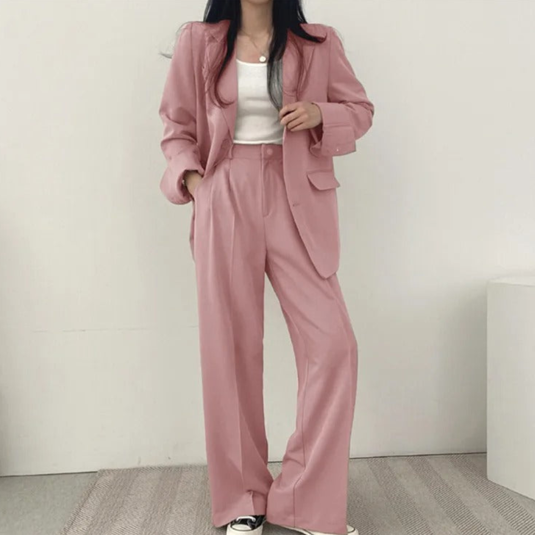 Karin | Damen Oversize Blazer und Hose mit weitem Bein