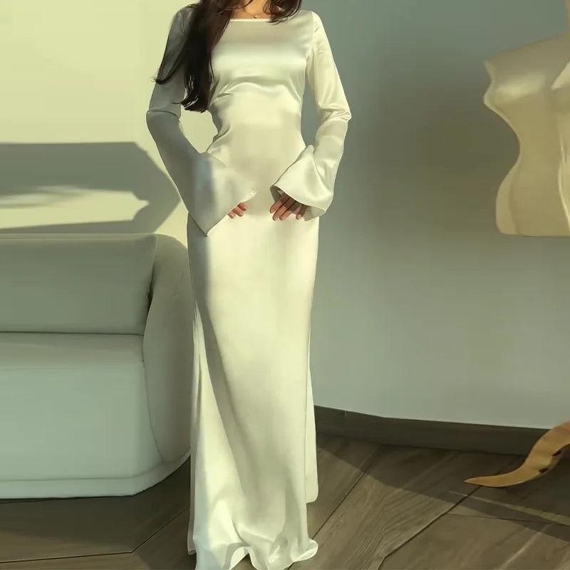 Daniela | Damen Winter Langarm Maxikleid