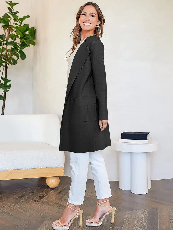 Bettina | Damen Kuschelige Winterstrickjacke mit Taschen
