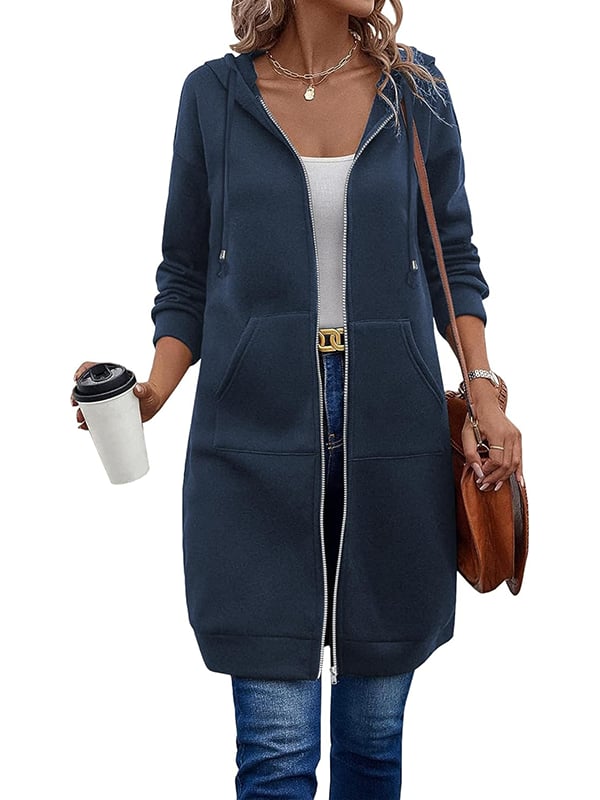 Gabriela | Damen Lange Winterjacke mit Kapuze