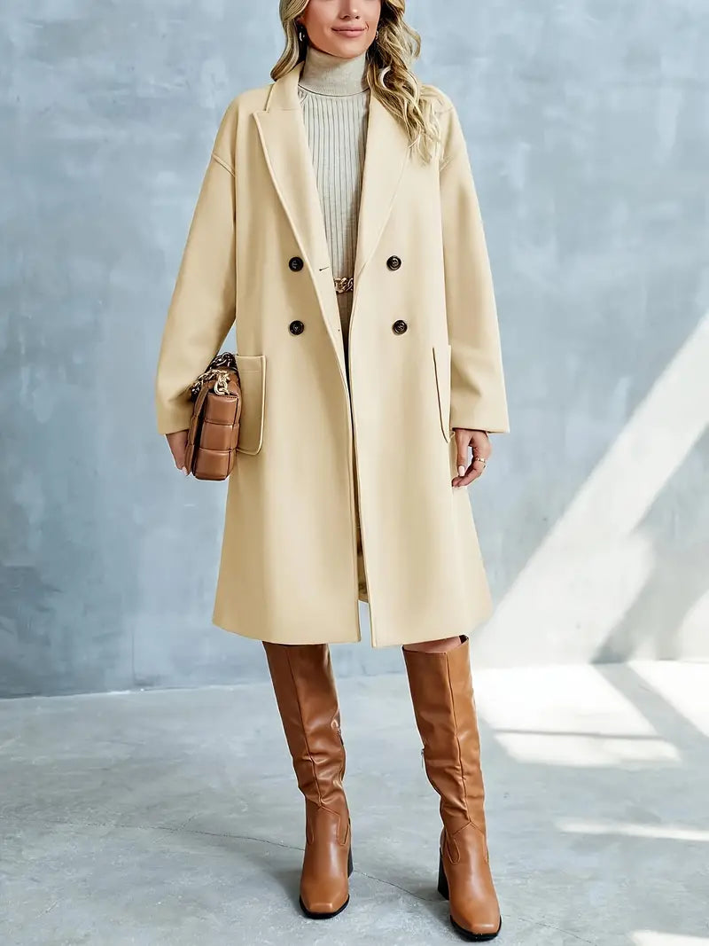Victoria | Damen Winter-Doppelreihermantel mit Taschen