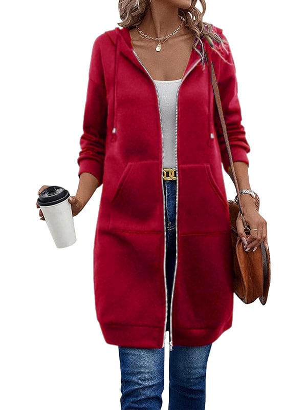 Gabriela | Damen Lange Winterjacke mit Kapuze