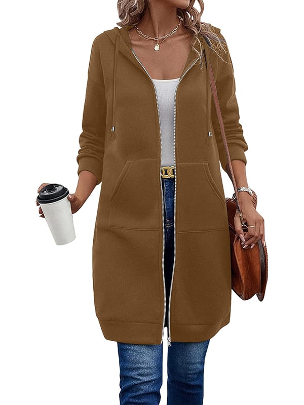 Gabriela | Damen Lange Winterjacke mit Kapuze