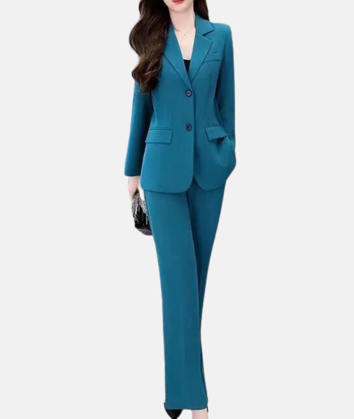 Marion | Damen Maßgeschneidertes Blazer und Weite Hose Set