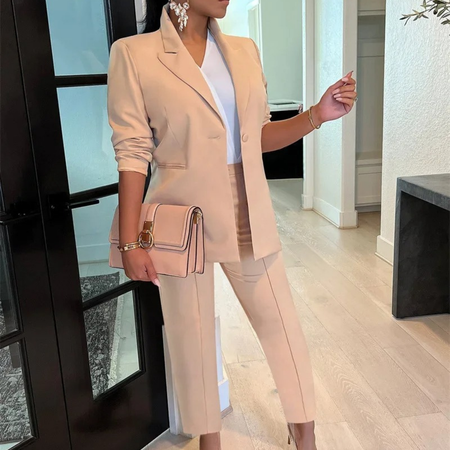 Nadine | Damen Eleganter Zweiteiliger Business Hosenanzug