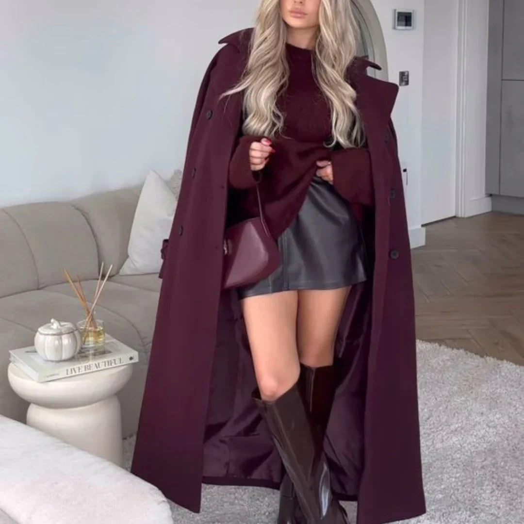 Marion | Damen Winter Trenchcoat mit Gürtel
