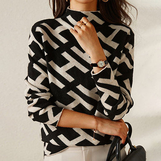 Daniela | Lässiger Geometrischer Pullover für Damen