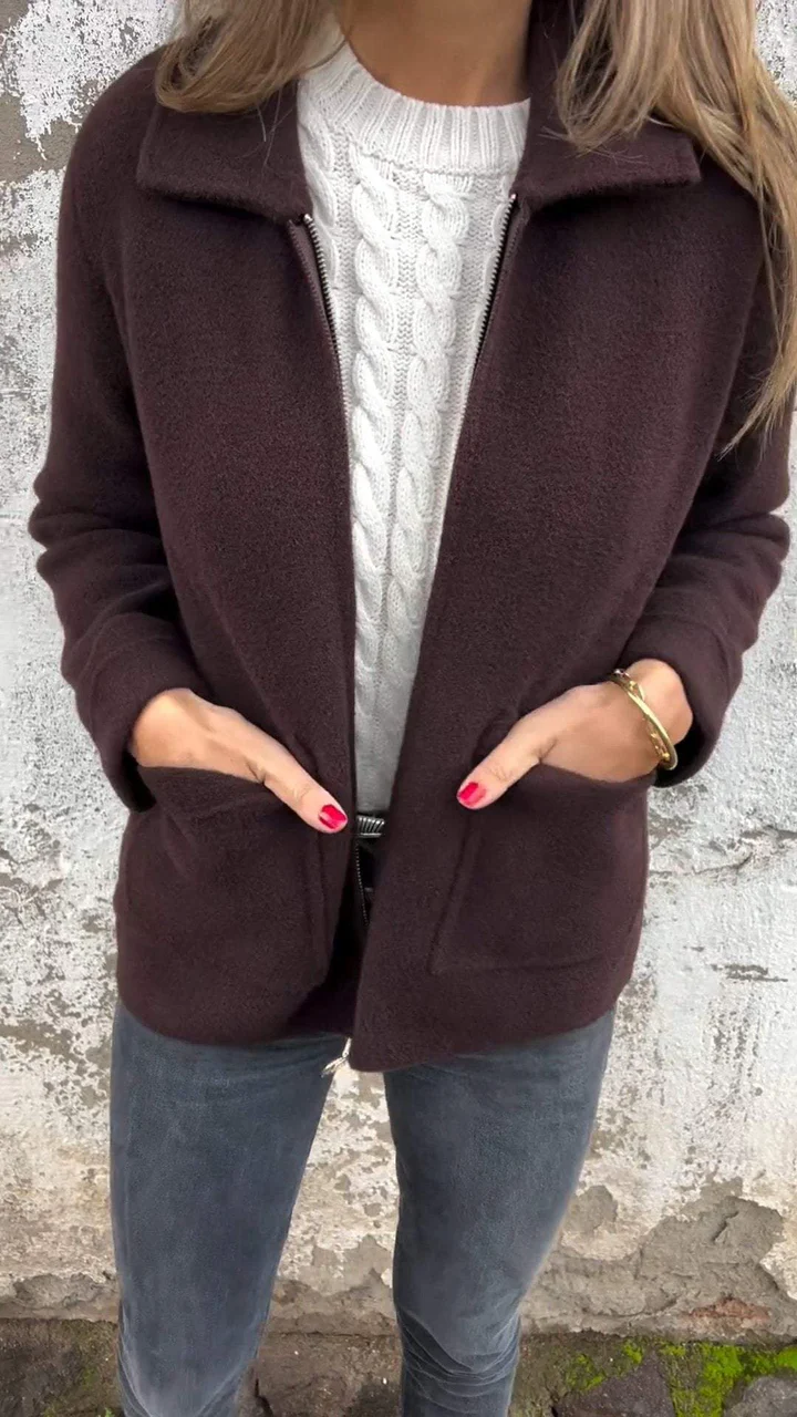 Daniela | Damen Kurzmantel mit aufgesetzten Taschen