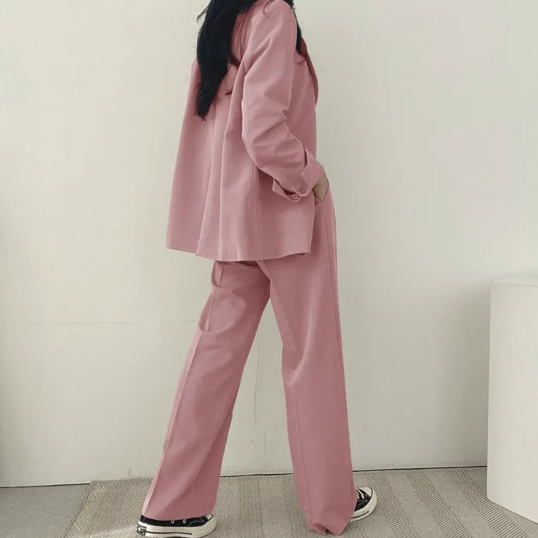 Karin | Damen Oversize Blazer und Hose mit weitem Bein