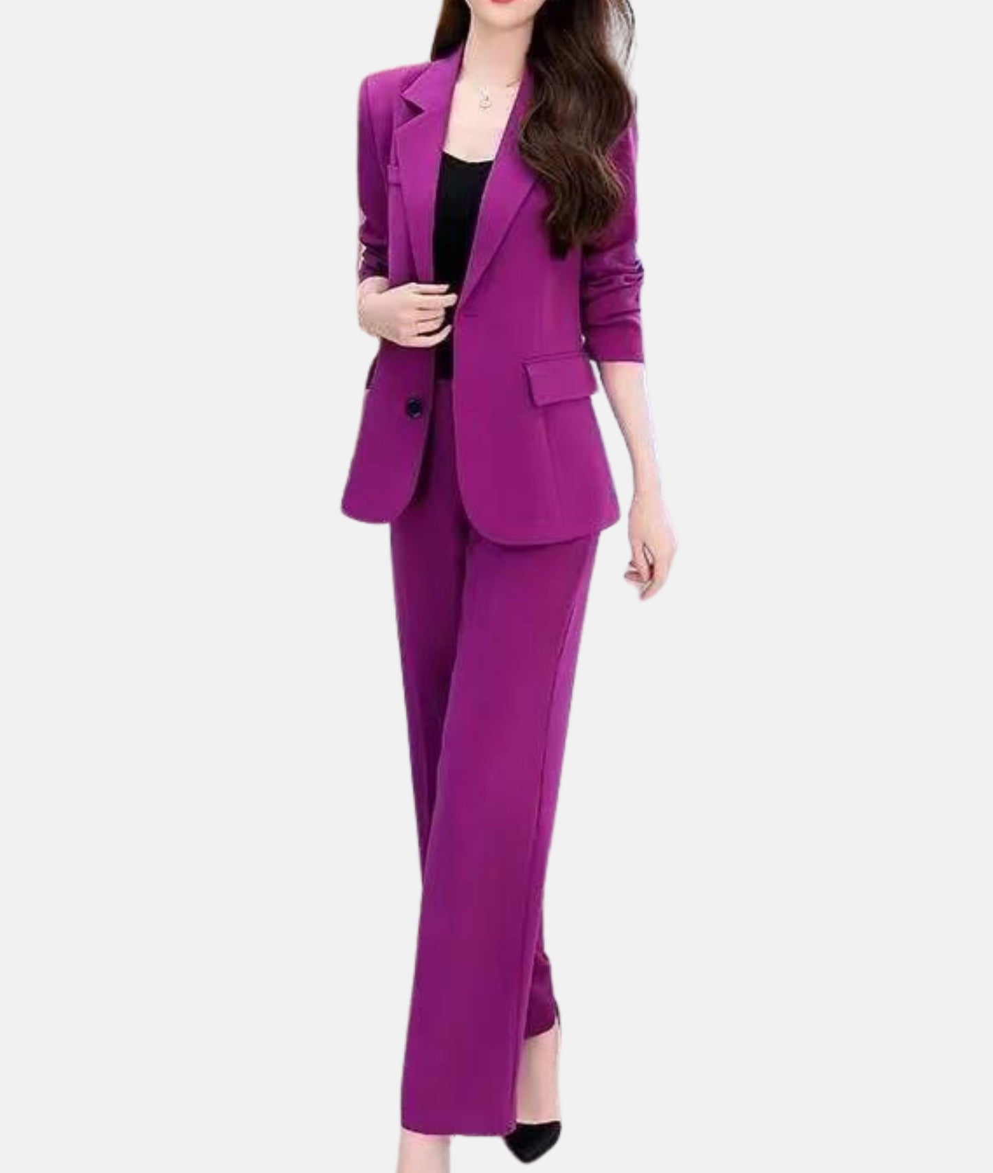 Marion | Damen Maßgeschneidertes Blazer und Weite Hose Set