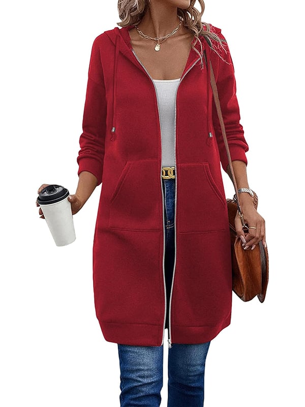 Gabriela | Damen Lange Winterjacke mit Kapuze