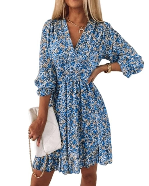 Laura | Elegantes Boho Sommerkleid mit V-Ausschnitt