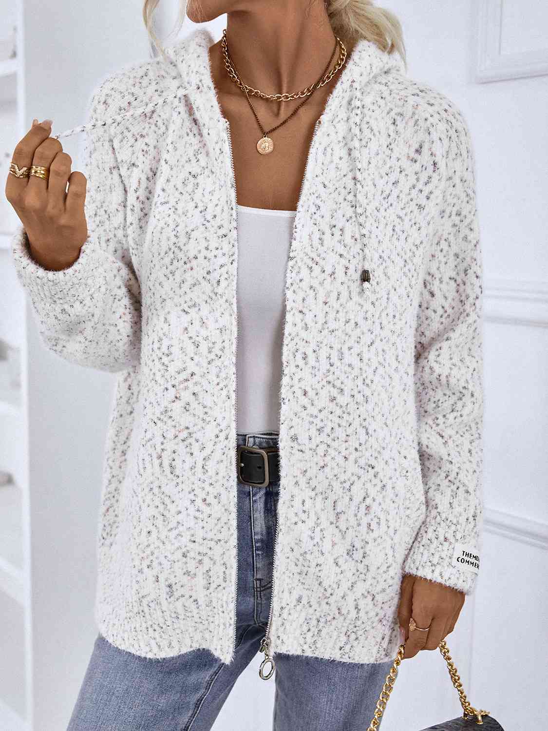Melanie | Damen Winter-Cardigan mit Reißverschluss