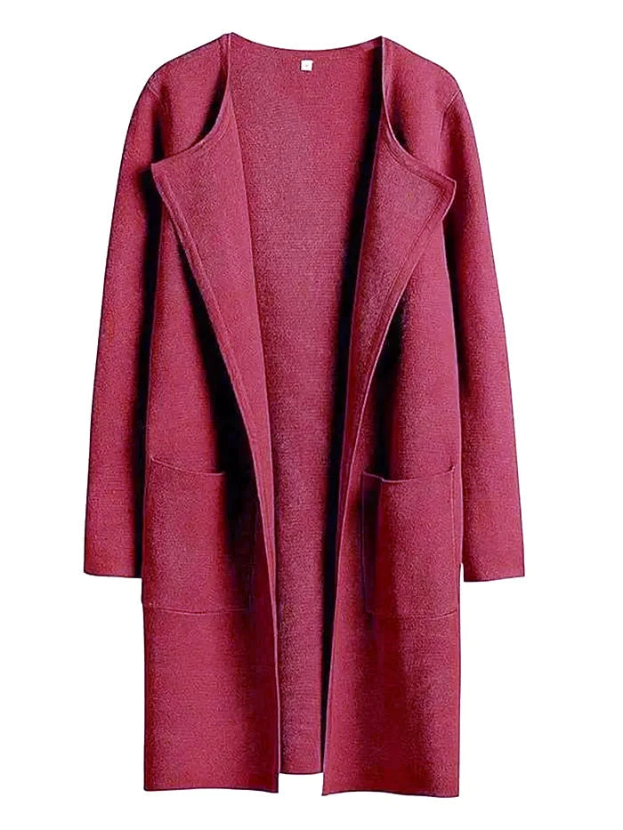 Bettina | Damen Kuschelige Winterstrickjacke mit Taschen