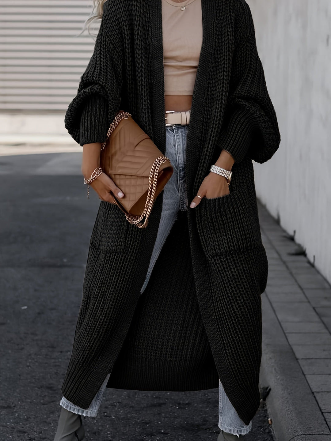 Lena | Damen Winter-Strickcardigan in Langform