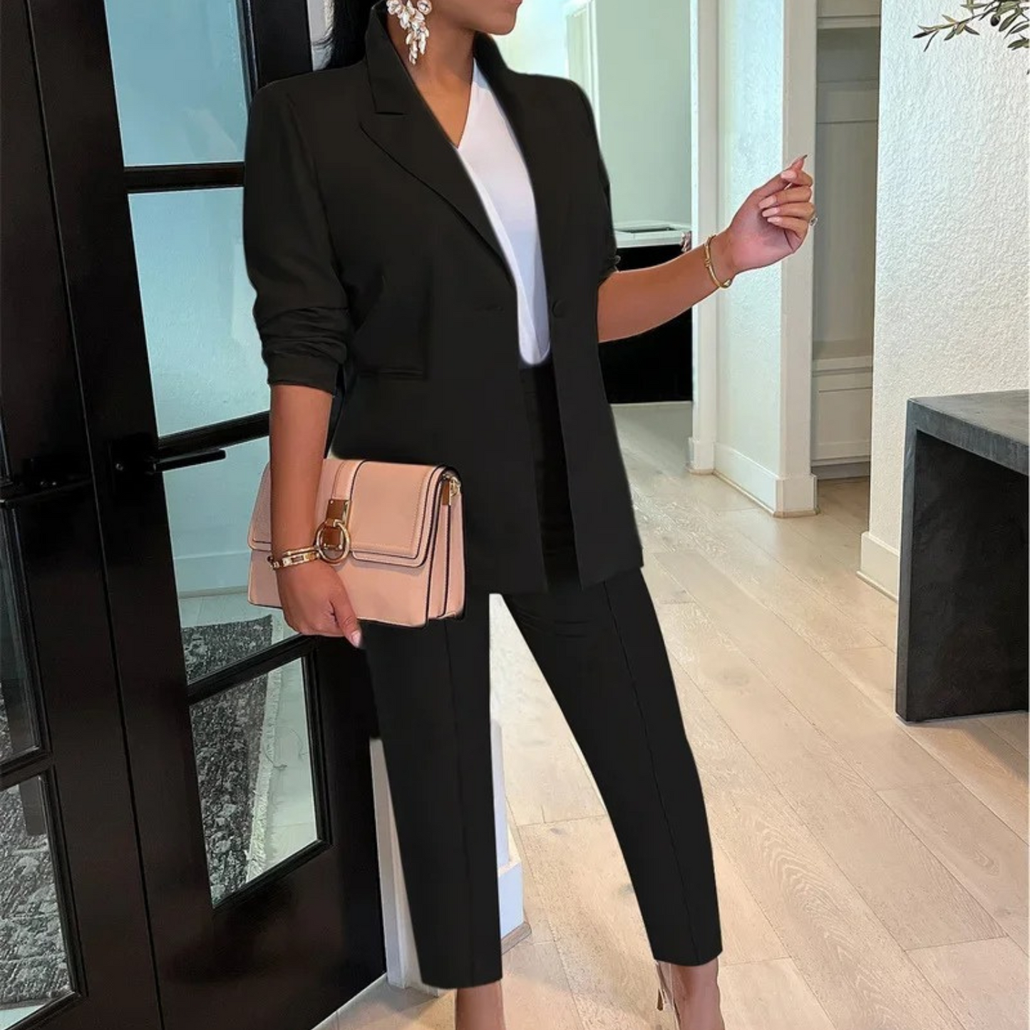Nadine | Damen Eleganter Zweiteiliger Business Hosenanzug