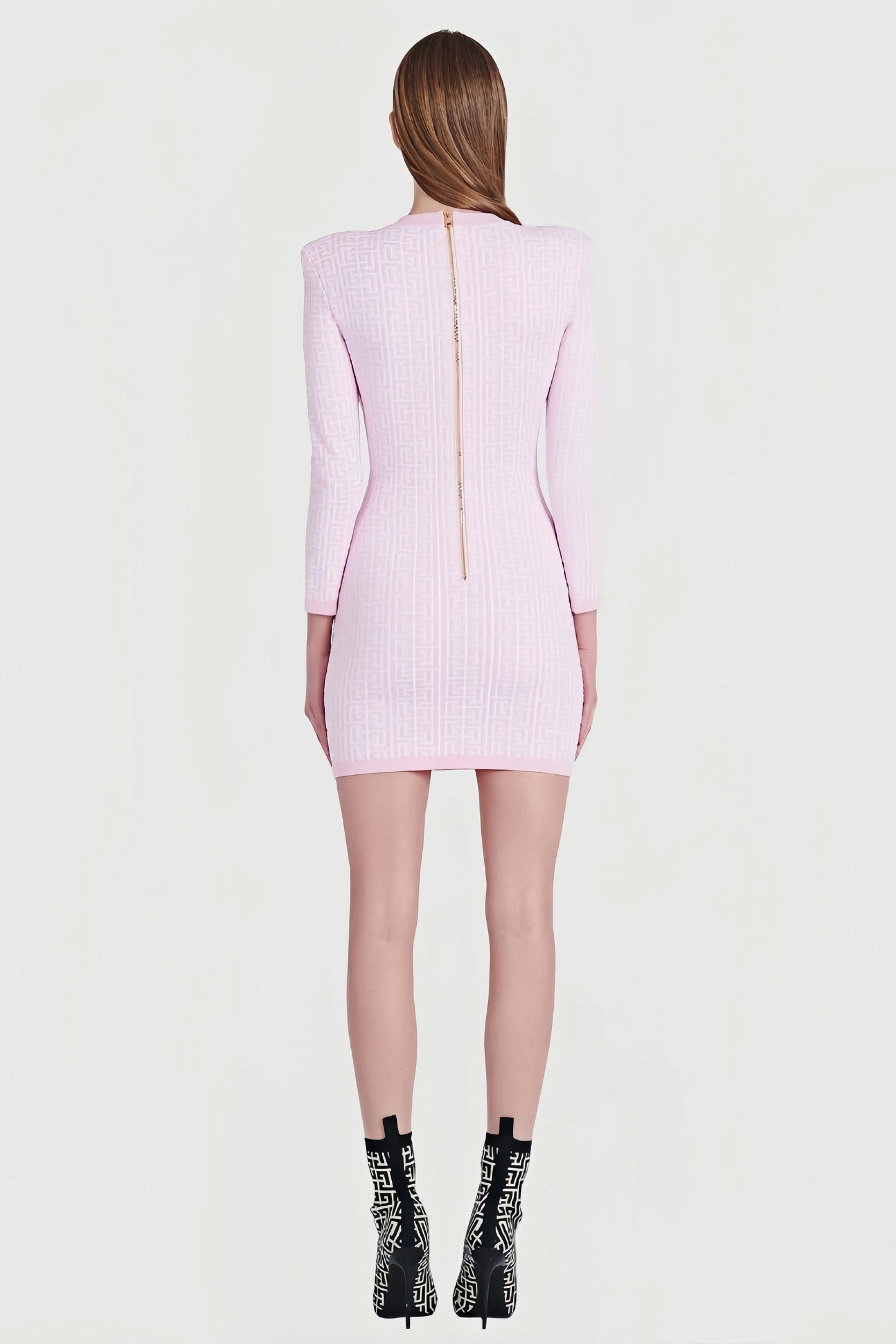 Frieda | Damen Winter Strukturiertes Langarmkleid