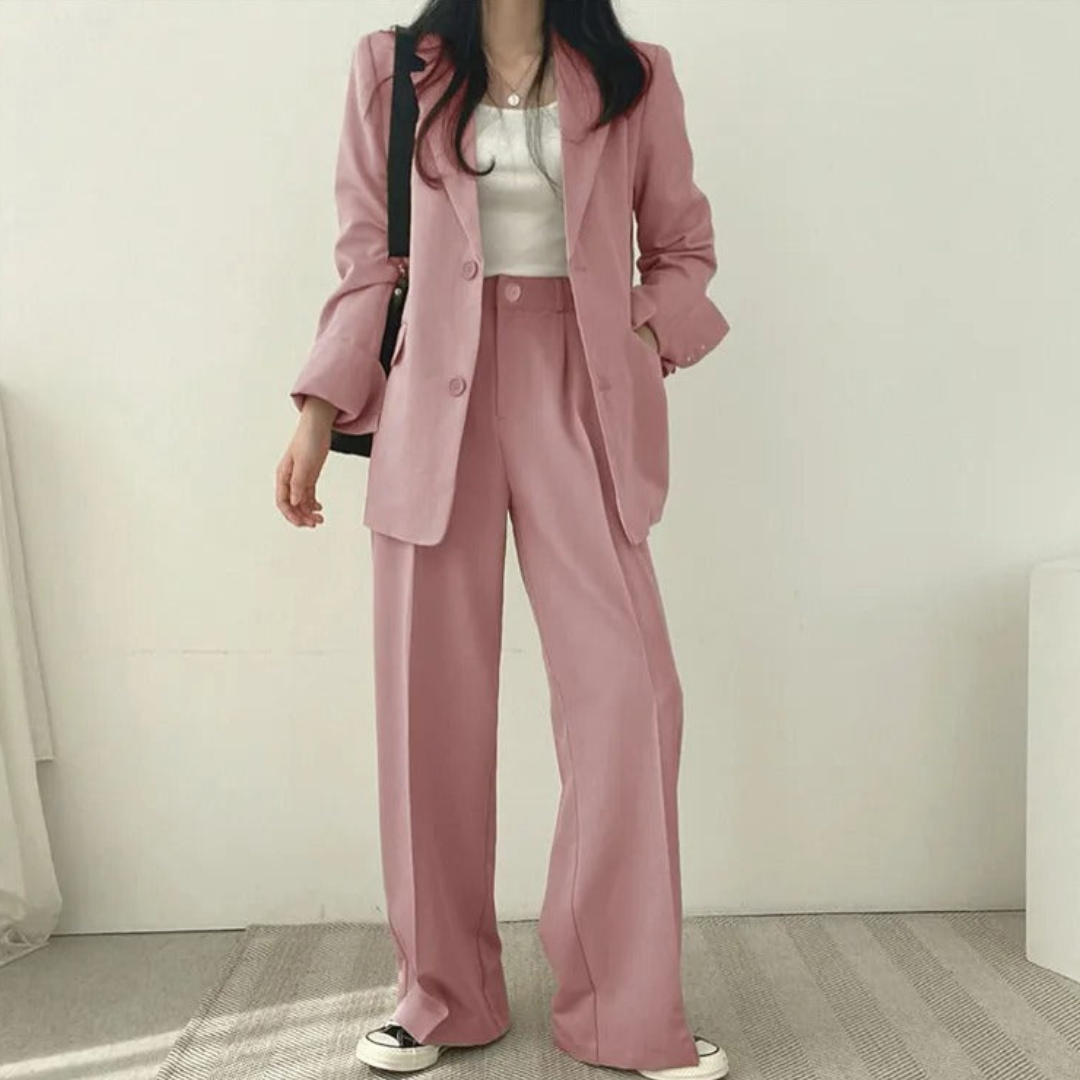 Karin | Damen Oversize Blazer und Hose mit weitem Bein