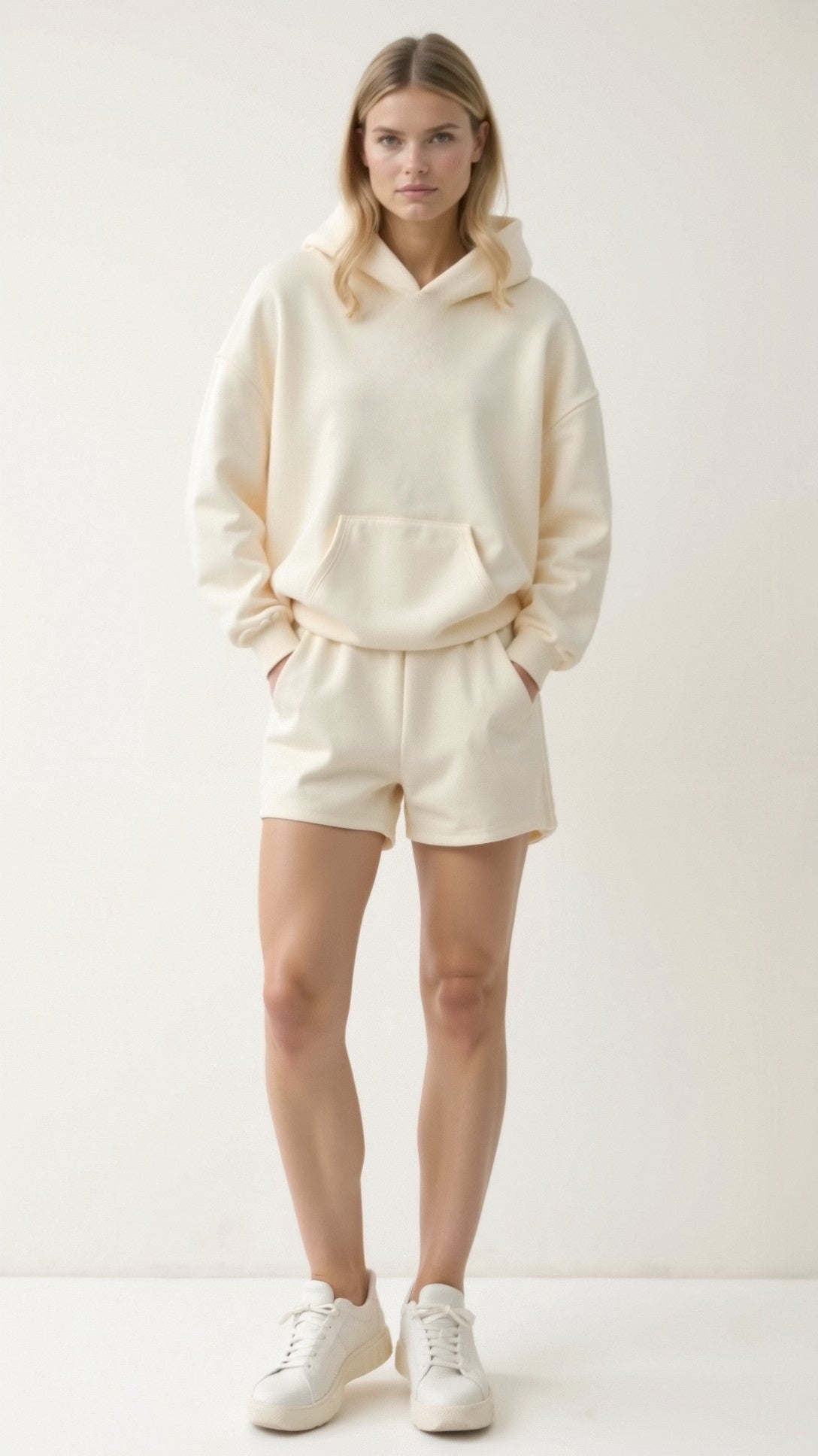 Annika | Damen Kapuzenpullover mit Tropenmuster und Kängurutasche