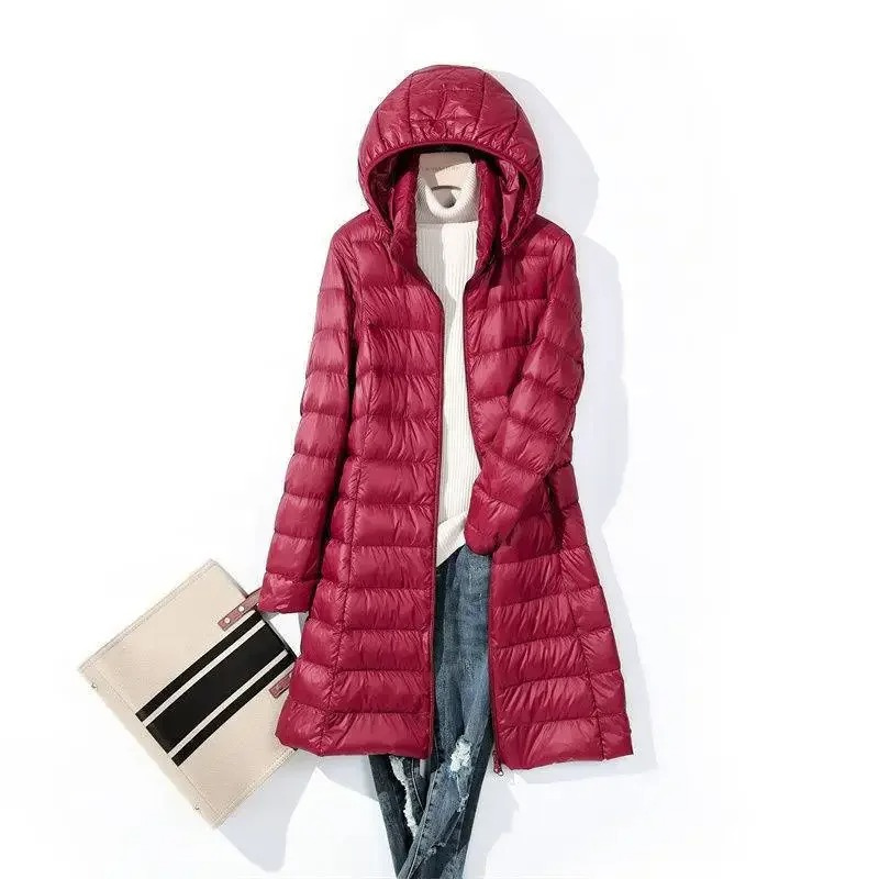 Hanna | Damen Winter-Steppmantel Lang mit Kapuze