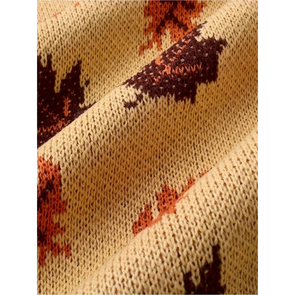 Jacqueline | Damen Winterpullover mit Blattmuster