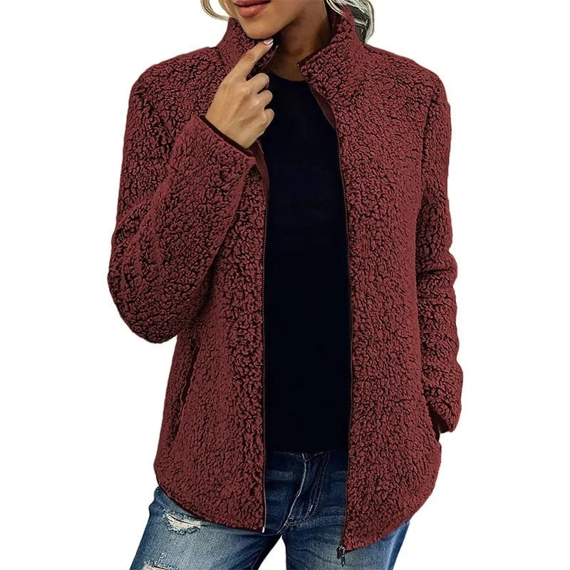 Carolina | Damen Winter Fleecejacke mit Reißverschluss