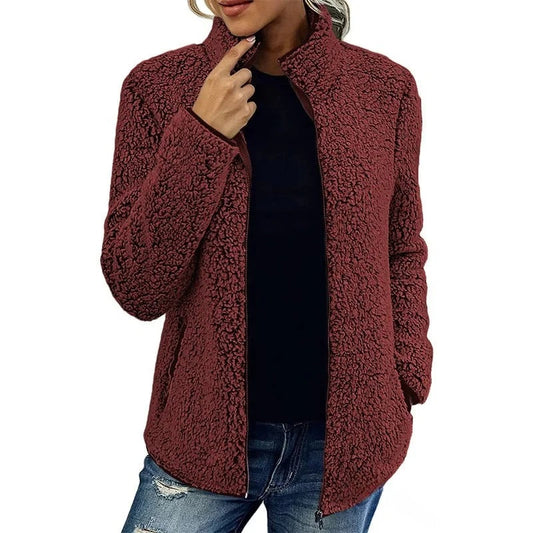 Carolina | Damen Winter Fleecejacke mit Reißverschluss