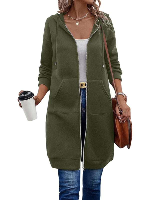 Gabriela | Damen Lange Winterjacke mit Kapuze