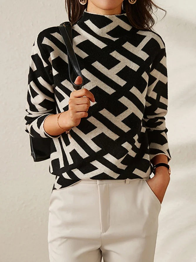 Daniela | Lässiger Geometrischer Pullover für Damen