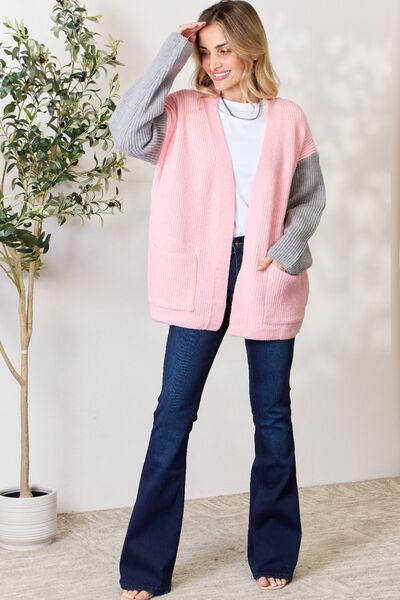 Edith | Damen Winterstrickjacke mit Colorblock-Design