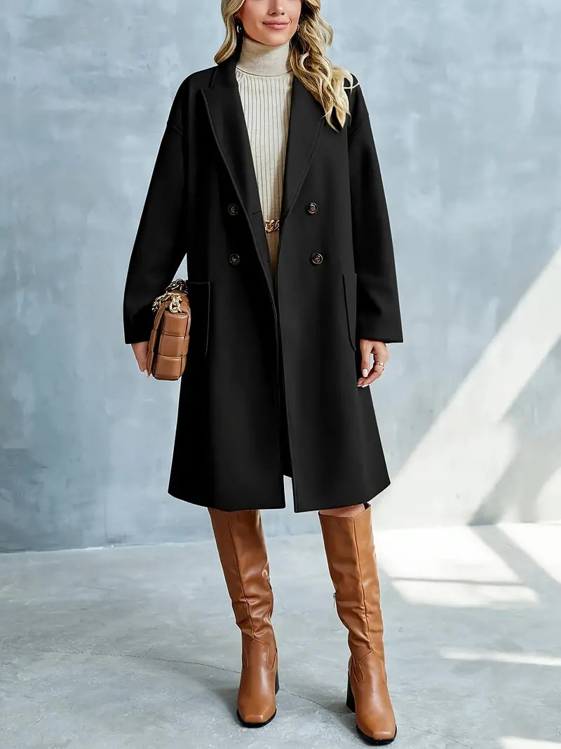 Victoria | Damen Winter-Doppelreihermantel mit Taschen
