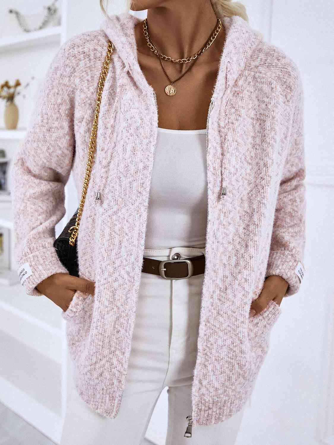 Melanie | Damen Winter-Cardigan mit Reißverschluss