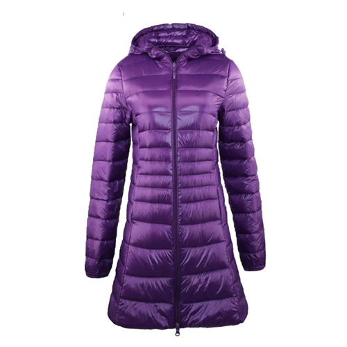 Gabriela | Damen Winter-Steppmantel mit Kapuze und Reißverschluss