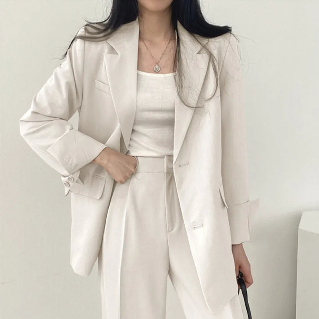 Karin | Damen Oversize Blazer und Hose mit weitem Bein