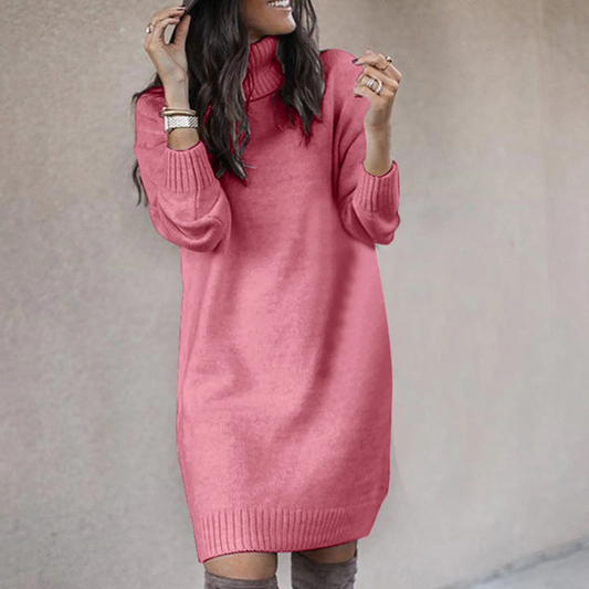 Annika | Damen Winter-Strickkleid mit Rollkragen