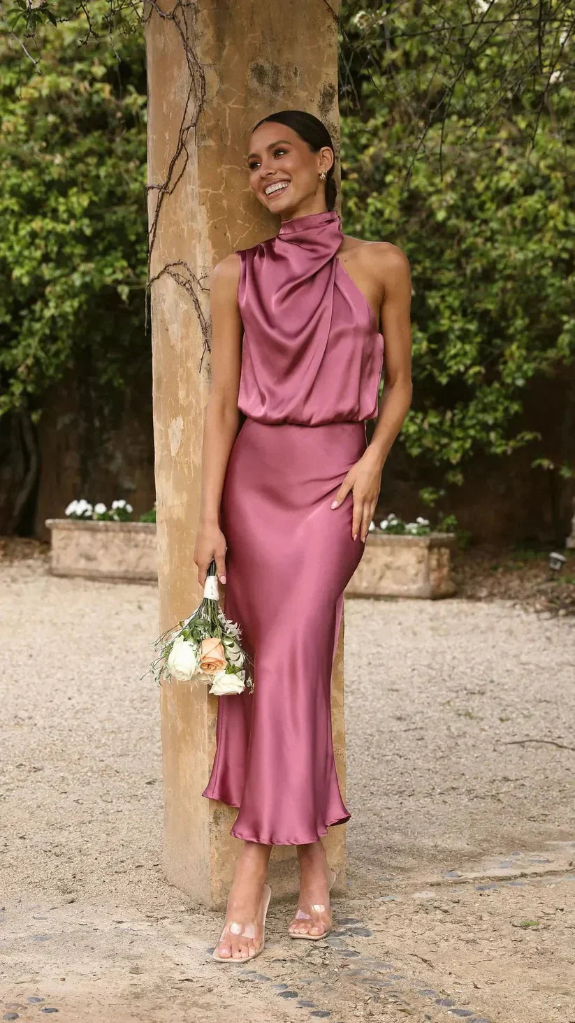 Helga | Elegantes Und Stilvolles Drapiertes Midikleid
