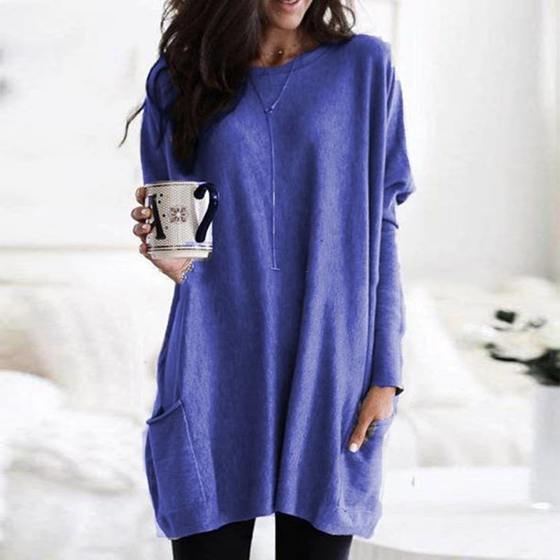 Stefanie | Bequemer Langer Pullover mit Taschen
