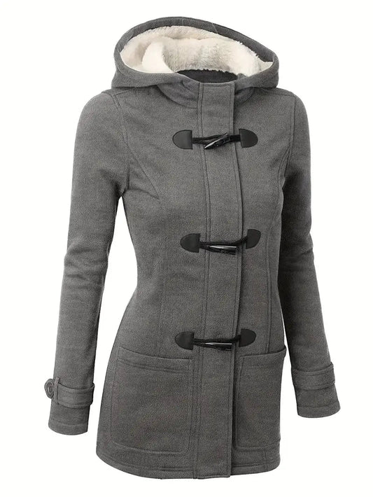 Felicia | Damen Winter-Dufflecoat aus Wolle mit Kapuze