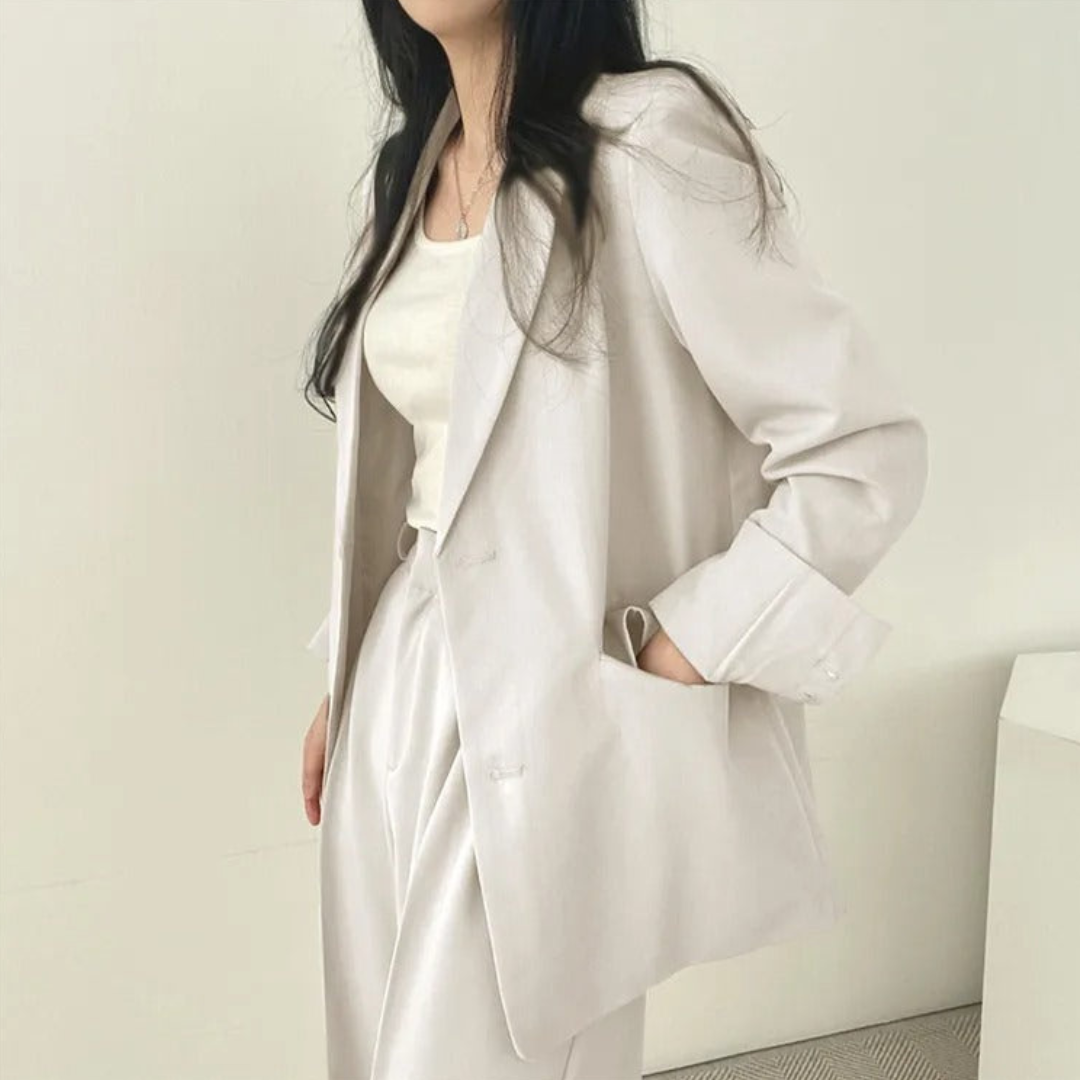 Karin | Damen Oversize Blazer und Hose mit weitem Bein
