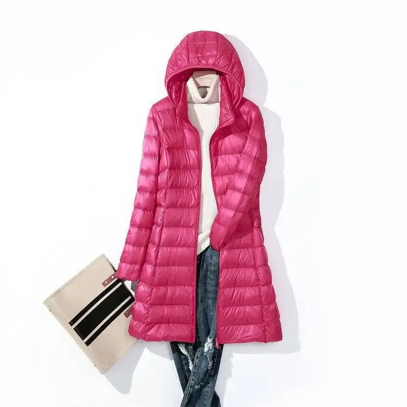 Hanna | Damen Winter-Steppmantel Lang mit Kapuze
