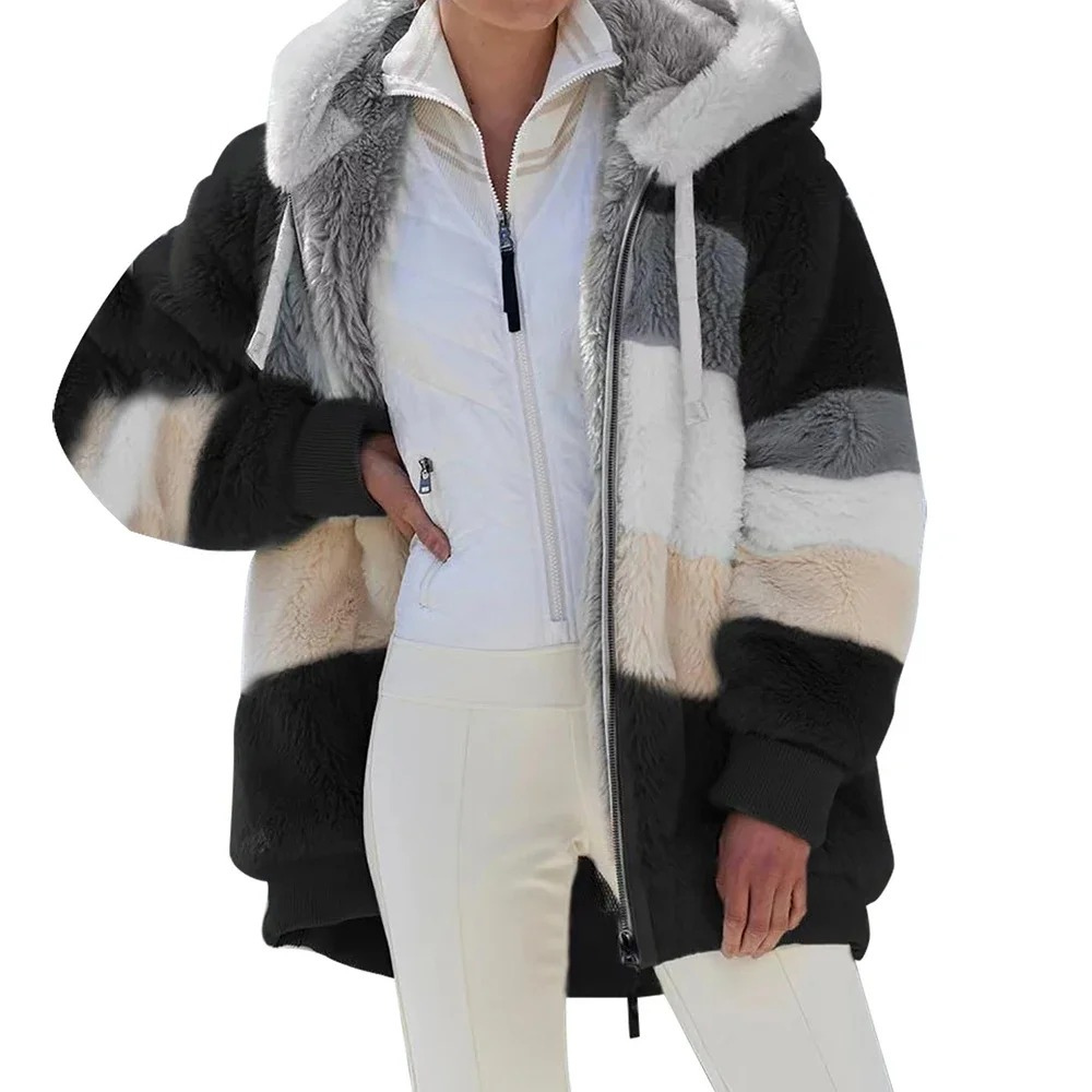 Jana | Kuschelige Teddyjacke mit Kapuze