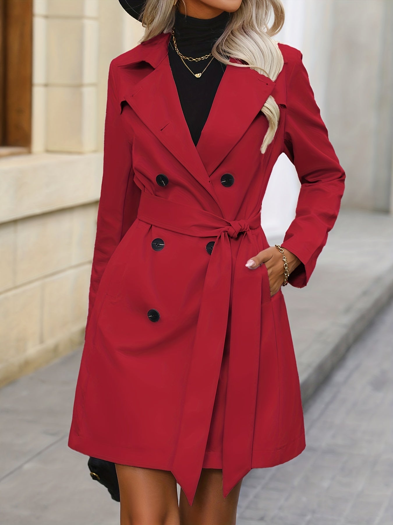 Jacqueline | Damen Winter-Doppelreiher-Trenchcoat