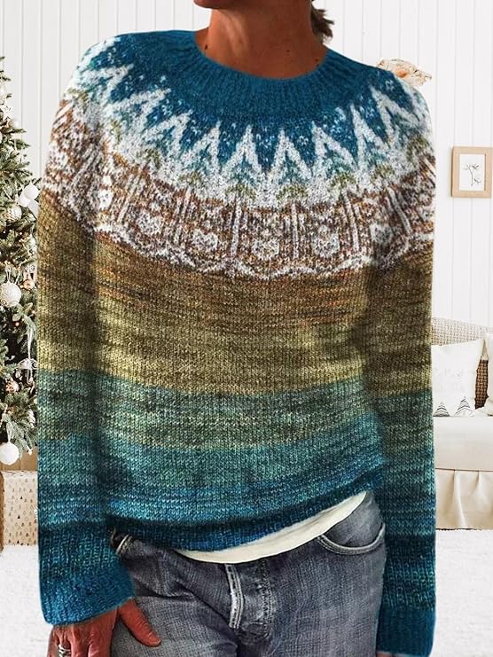 Emma | Damen Gradient Winter Strickpullover