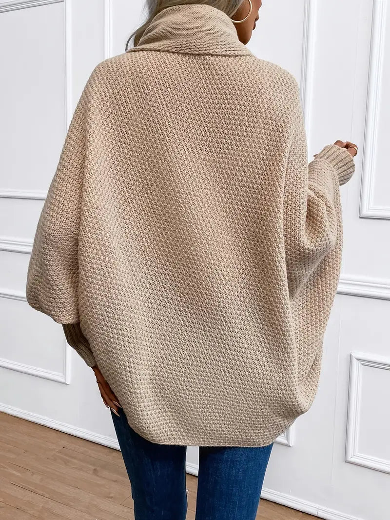 Andrea | Damen Winter-Cardigan mit Rippärmeln