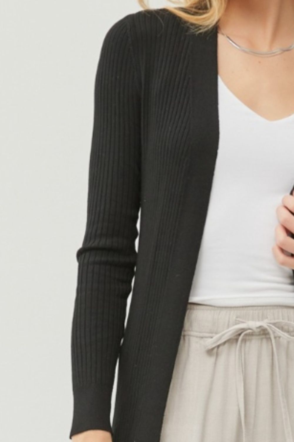 Beatrice | Elegante Offene Strickjacke Langarm Damen