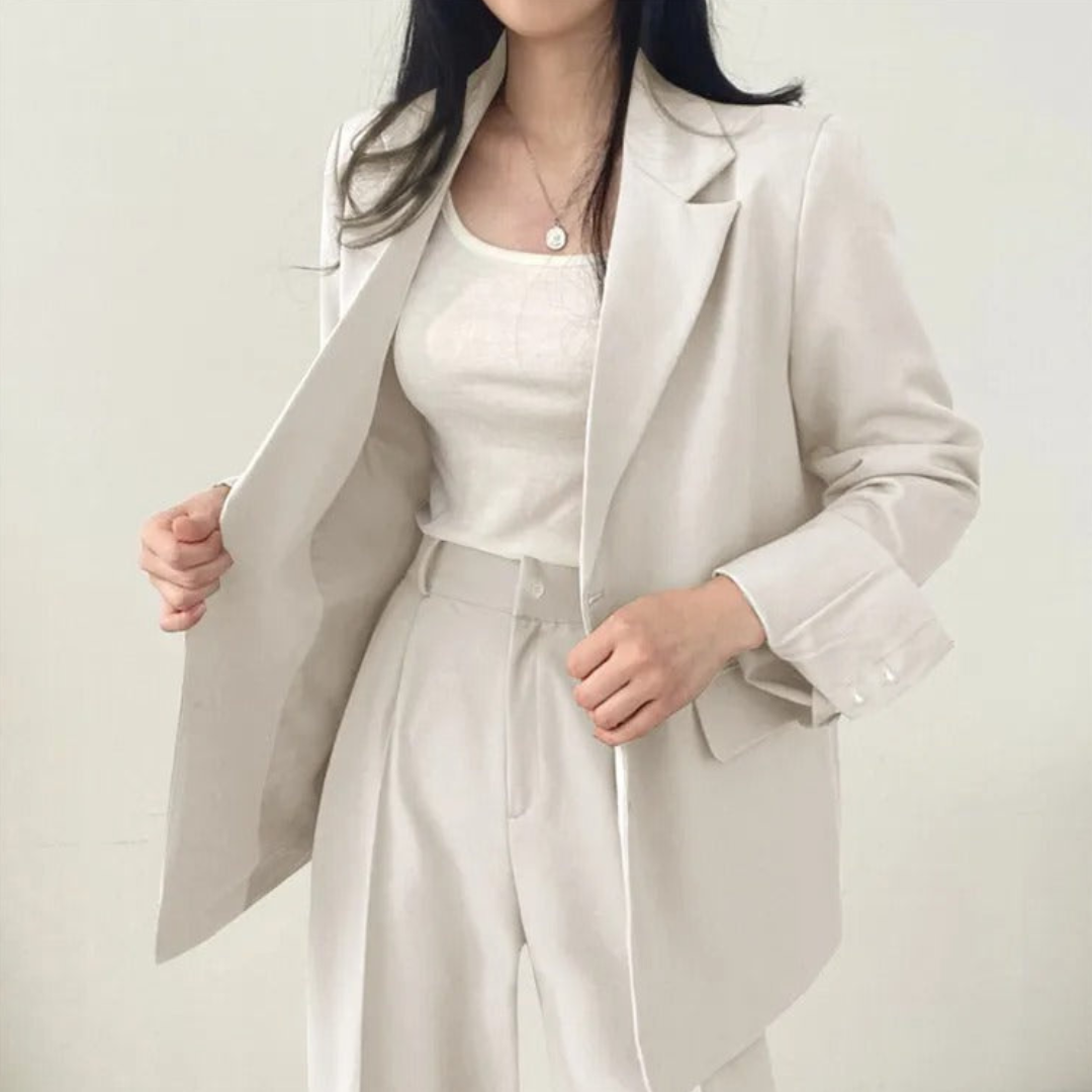 Karin | Damen Oversize Blazer und Hose mit weitem Bein